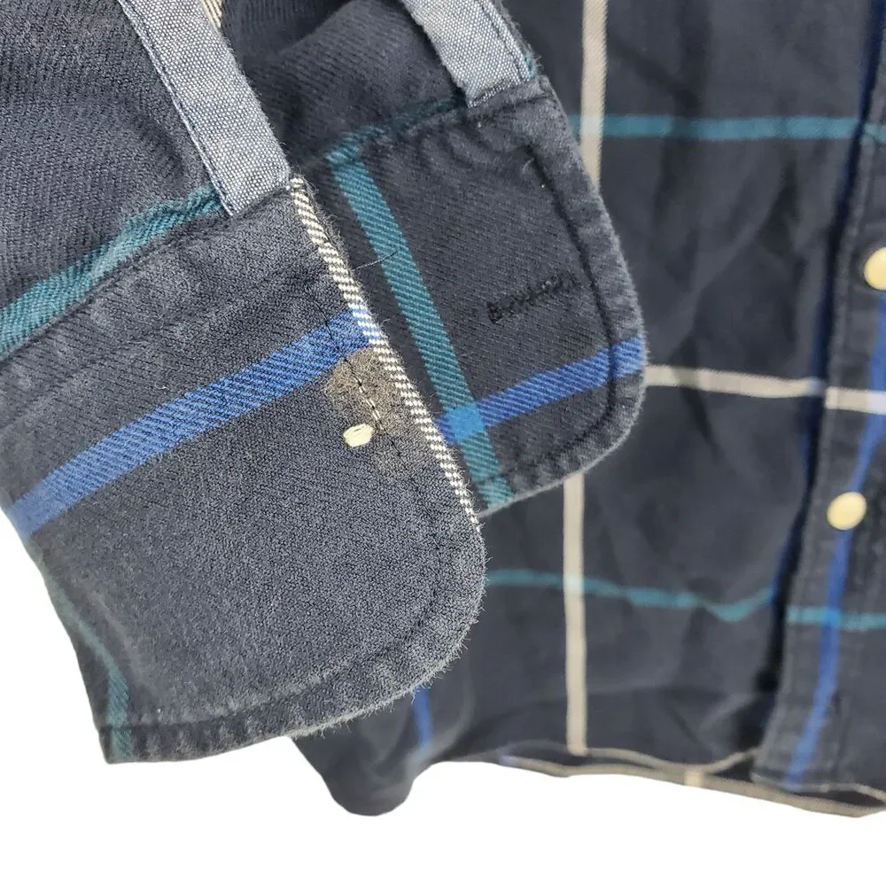 BONOBOS Shirt Mens XXL Blue Window Pane Plaid Standard Fit Button Down Preppy